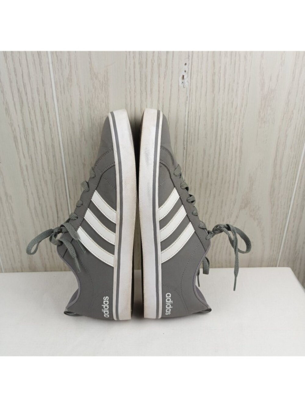 Salty Adidas VS Pace Trainers Gray Men's 10 US white strip low top tie shoe READ - Picture 7 of 10
